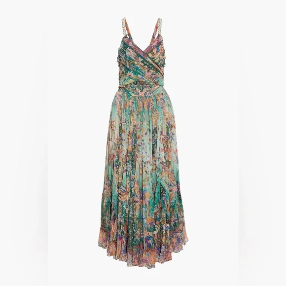 Etro | Dresses | Etrocrossover Embellished Printed Silkgeorgette Maxi Dress  | Poshmark